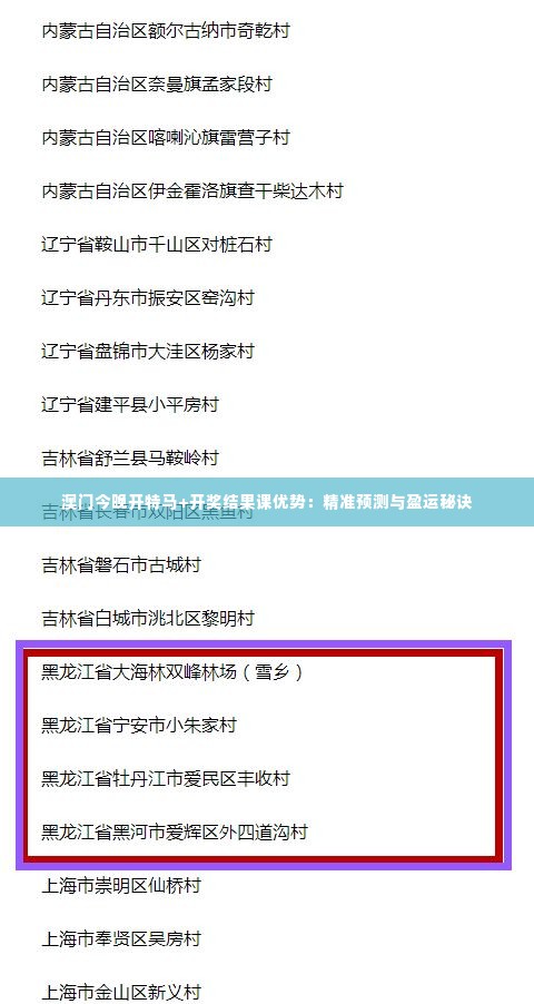 澳门今晚开特马+开奖结果课优势：精准预测与盈运秘诀