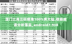 澳门三肖三码精准100%黄大仙,收益成语分析落实_android7.938