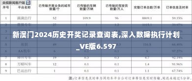 新澳门2024历史开奖记录查询表,深入数据执行计划_VE版6.597