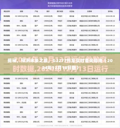 揭秘未来之旅，G2277列车实时查询指南（最新2024年版）