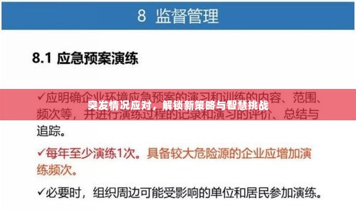 突发情况应对，解锁新策略与智慧挑战