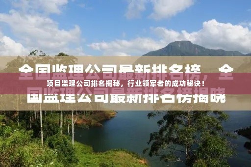 项目监理公司排名揭秘，行业领军者的成功秘诀！