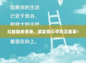 红娘励志语录，激发你心中的正能量！